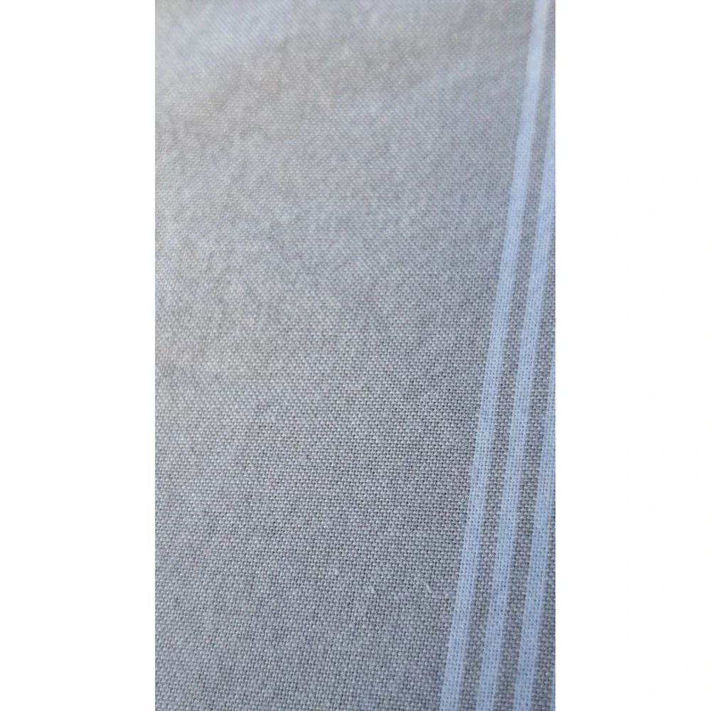Beige Striped 100% Cotton Queen Duvet Cover Button Closure 92 X 88
